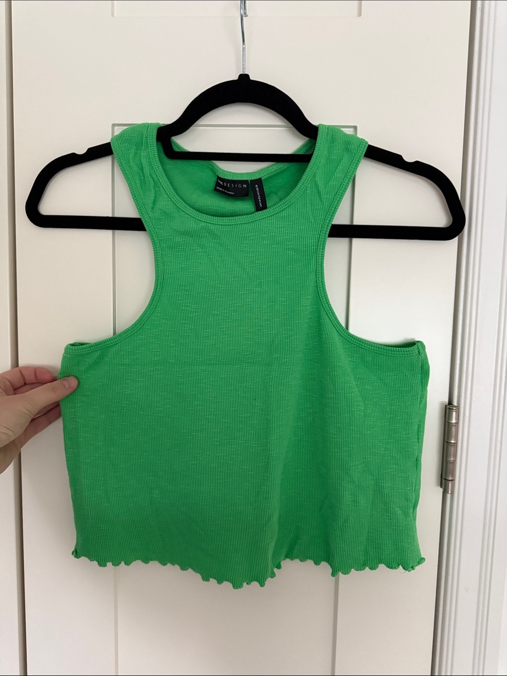 ASOS Cropped Ribbed Racerback Tank Top - Green